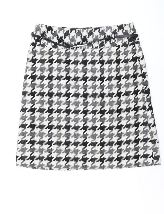 Marks and Spencer Women Grey A-Line Wool Blend Knee Length Skirt UK 10