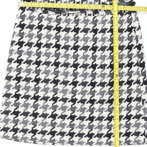 Marks and Spencer Women Grey A-Line Wool Blend Knee Length Skirt UK 10