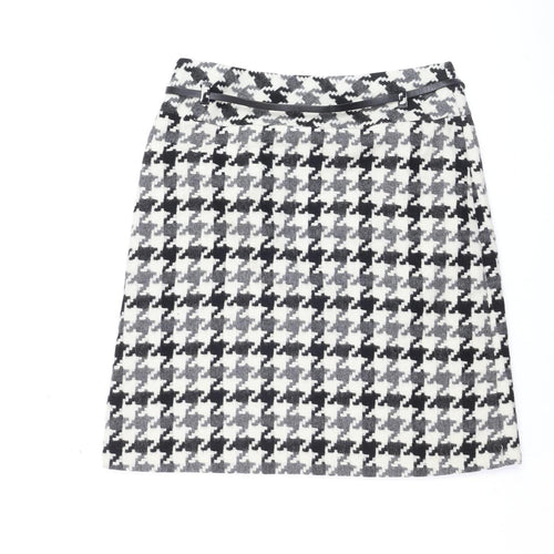 Marks and Spencer Women Grey A-Line Wool Blend Knee Length Skirt UK 10