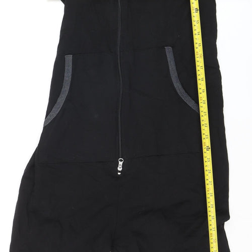ASOS Men Black & Grey Hooded One Piece Nightwear Size S