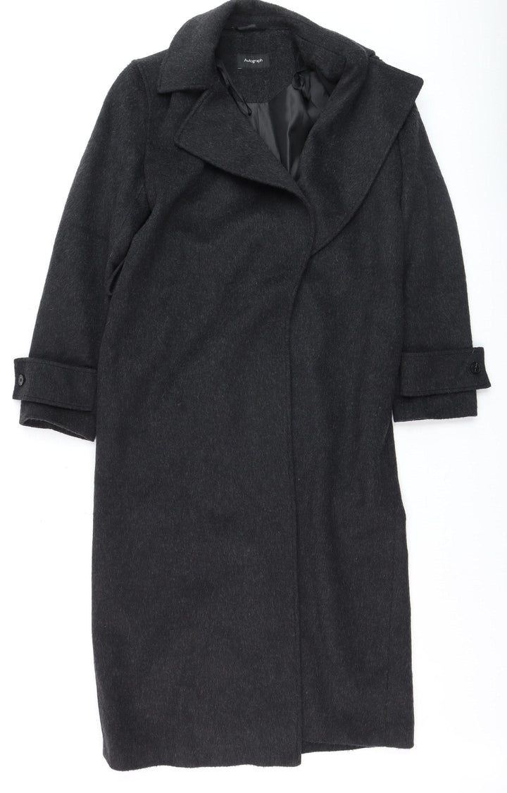 Marks and Spencer Autograph Women’s Charcoal Wool Cashmere Long Coat Size 8