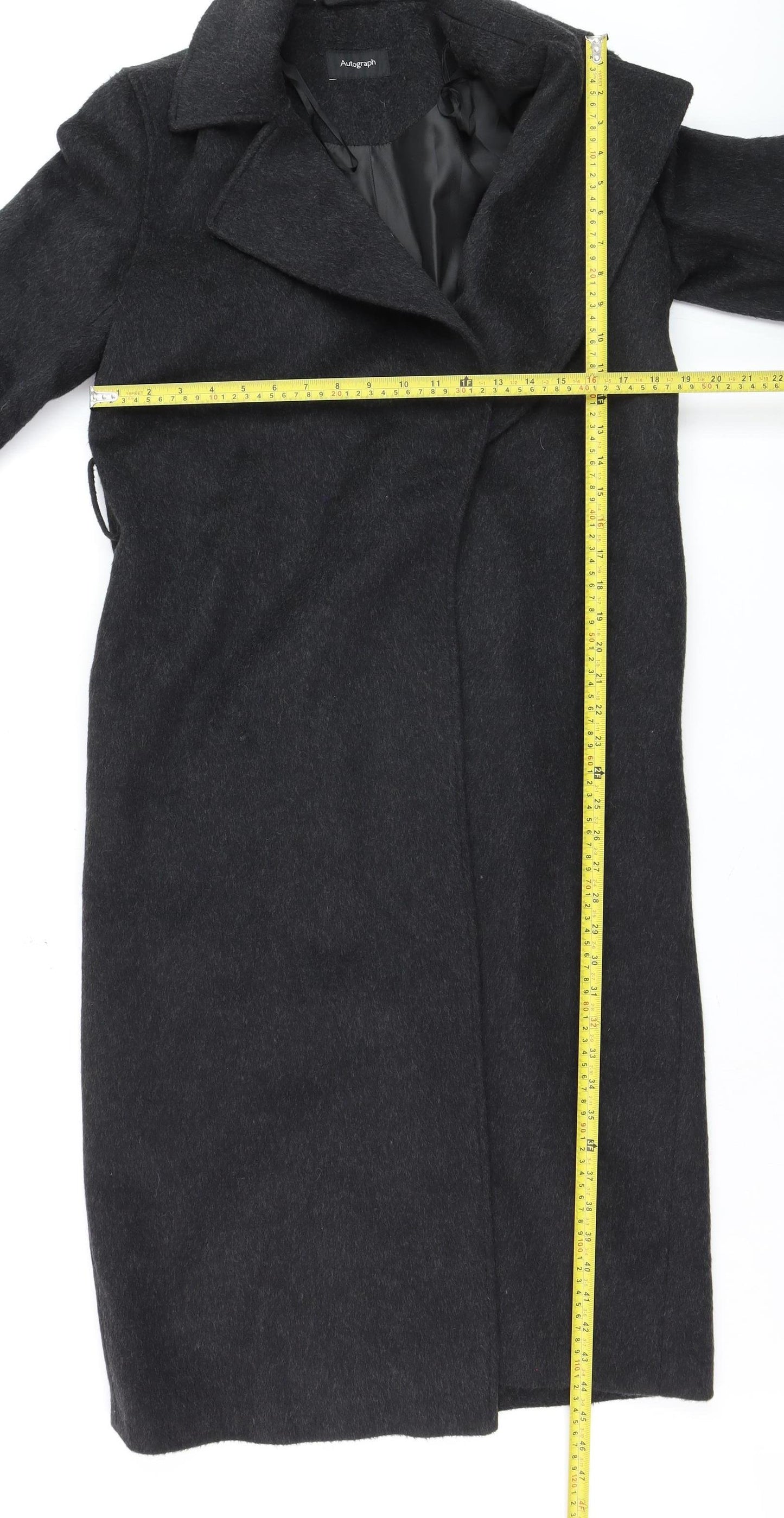 Marks and Spencer Autograph Women’s Charcoal Wool Cashmere Long Coat Size 8