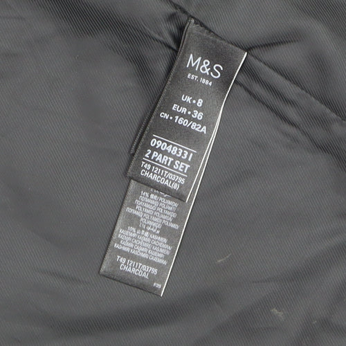 Marks and Spencer Autograph Women’s Charcoal Wool Cashmere Long Coat Size 8