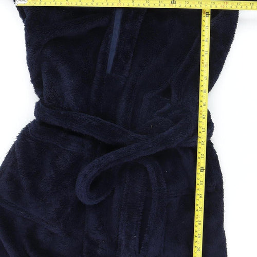 Marks and Spencer Men's Navy Blue Fleece Robe Medium Belted Soft Warm