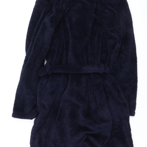Marks and Spencer Men's Navy Blue Fleece Robe Medium Belted Soft Warm