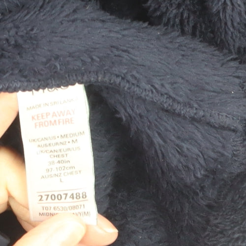 Marks and Spencer Men's Navy Blue Fleece Robe Medium Belted Soft Warm