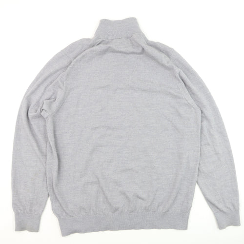 Marks and Spencer Men’s Grey Wool 1/2 Zip Jumper XL