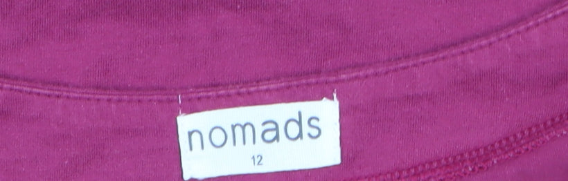 Nomads Women Pink Cotton Long Sleeve Basic T-Shirt Size 12