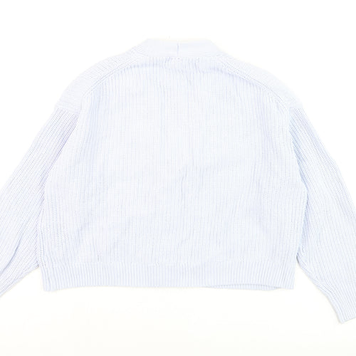 H&M Women’s White XL Chunky Knit V-Neck Button Cardigan
