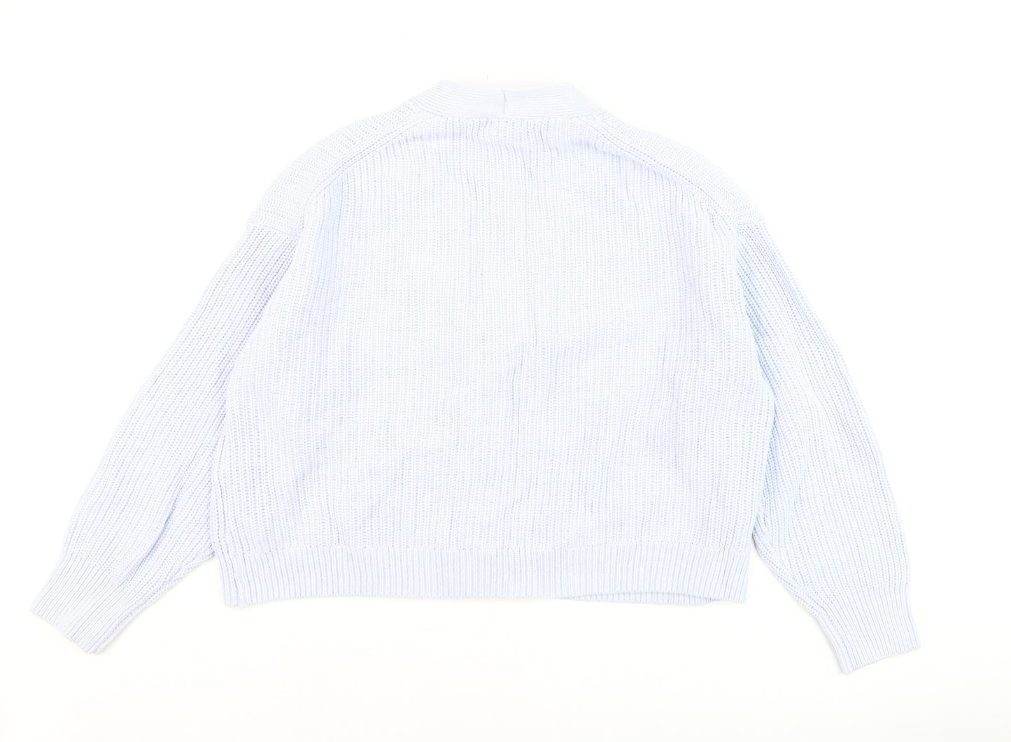 H&M Women’s White XL Chunky Knit V-Neck Button Cardigan