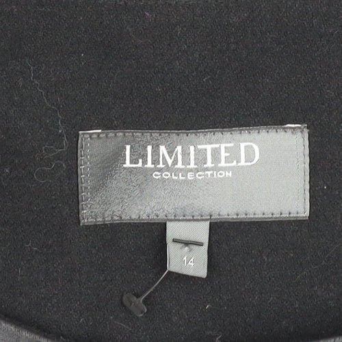 Marks and Spencer Limited Collection Women's Black Purple Checked Wool Coat UK 14