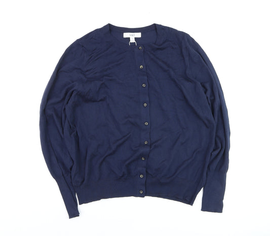 Marks and Spencer Womens Blue Size 20 Crew Neck Cardigan