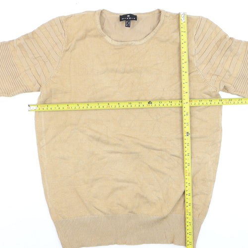 Marble Women Beige Pullover Jumper Size 10 Long Sleeve Knit