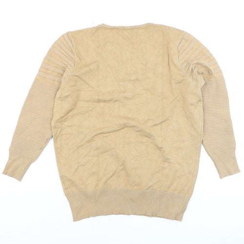 Marble Women Beige Pullover Jumper Size 10 Long Sleeve Knit