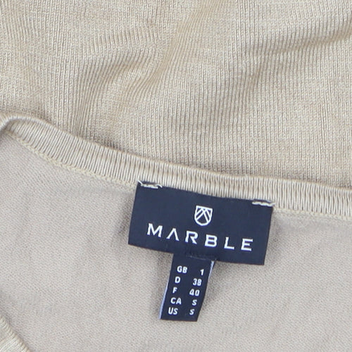 Marble Women Beige Pullover Jumper Size 10 Long Sleeve Knit