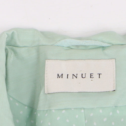 Minuet Women’s Mint Green Blazer UK 12 3/4 Sleeve Classic Formal Jacket