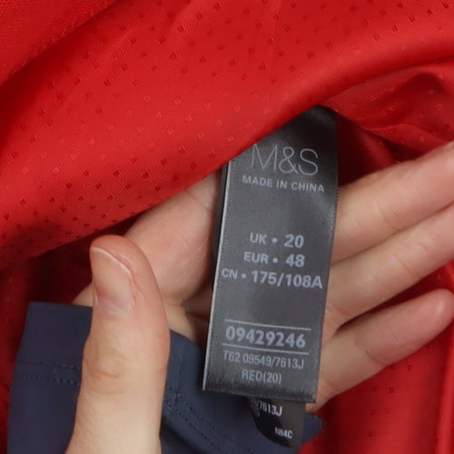 Marks and Spencer Women Red Linen Blazer Jacket Size 20