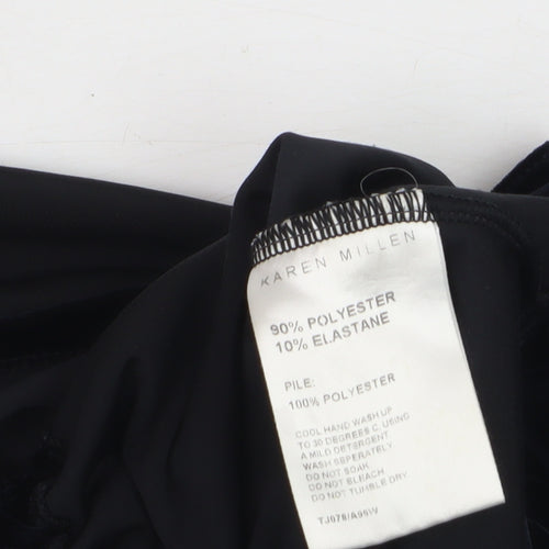 Karen Millen Women’s Black Velvet Long Sleeve V-Neck Blouse Size 14