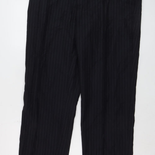Austin Reed Men’s Black Pinstripe Wool Dress Pants 38R Regular Fit