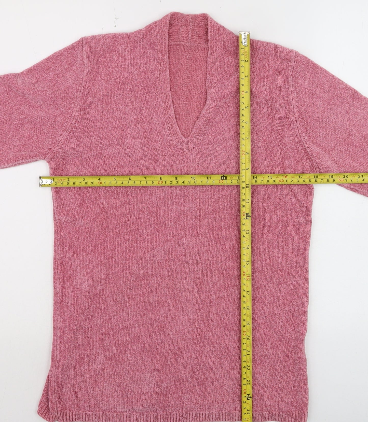 Marks and Spencer Women Pink V-Neck Long Sleeve Pullover Jumper UK 8