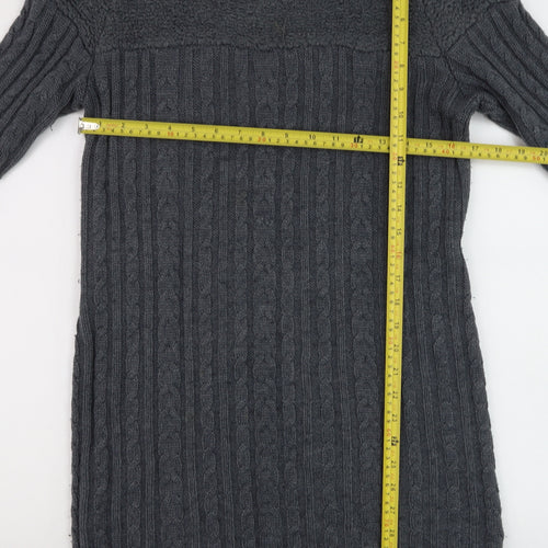 Paraphrase Women’s Grey Wool Blend Long Sleeve Jumper Dress Size 12