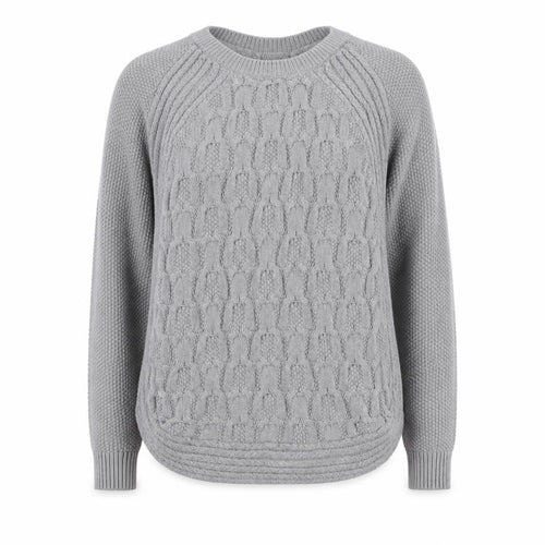Jones New York Womens Grey Cotton Cable-Knit Jumper M