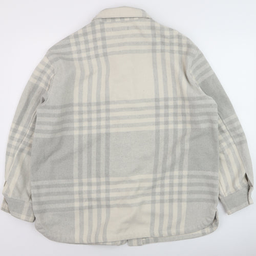 New Look Womens Grey Check Button Jacket Size 16