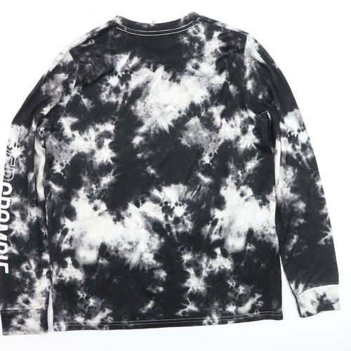 Abercrombie Kids Boys Black Tie-Dye Long Sleeve Cotton T-Shirt 15-16 Years