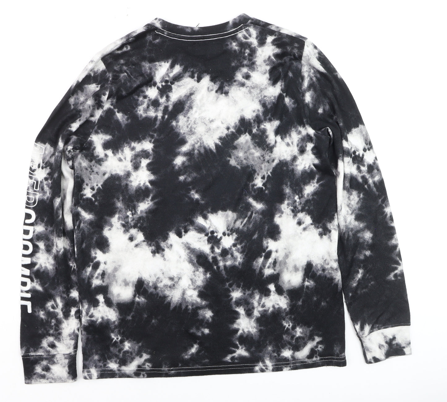 Abercrombie Kids Boys Black Tie-Dye Long Sleeve Cotton T-Shirt 15-16 Years