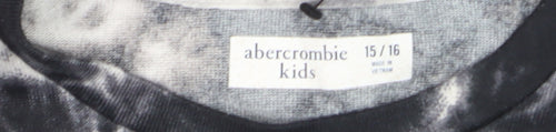 Abercrombie Kids Boys Black Tie-Dye Long Sleeve Cotton T-Shirt 15-16 Years