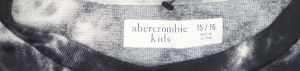 Abercrombie Kids Boys Black Tie-Dye Long Sleeve Cotton T-Shirt 15-16 Years