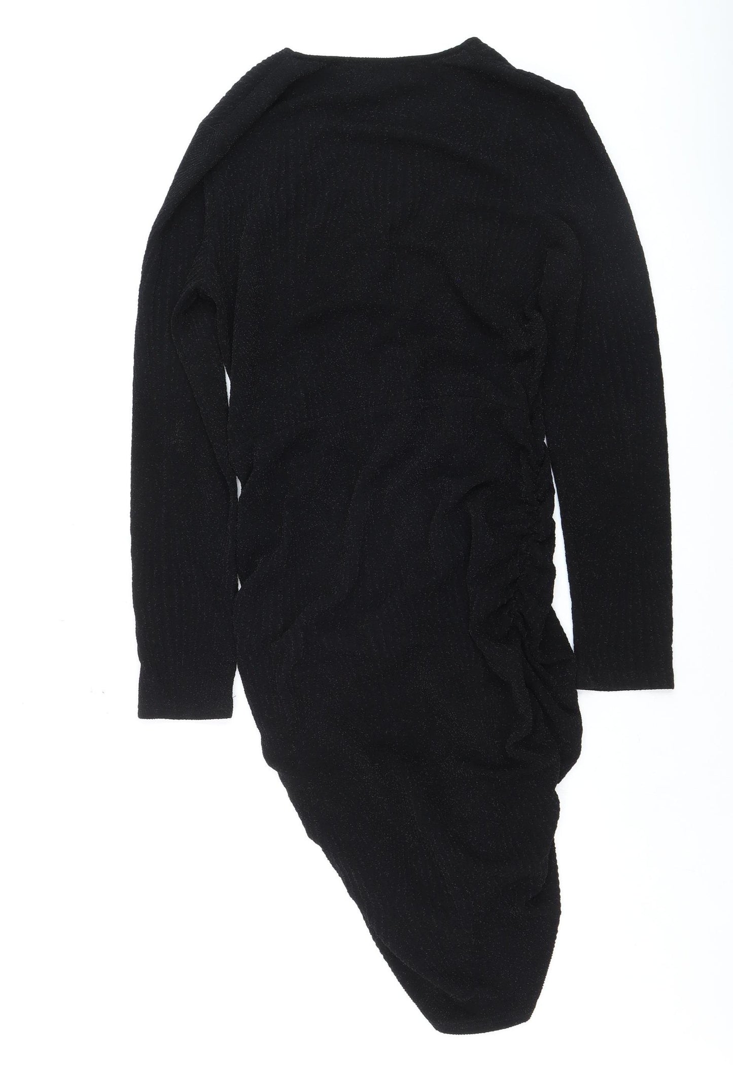 Mela London Women's Black Bodycon Ruched Dress Size 16