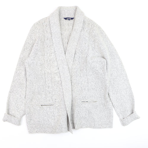 Maine New England Women’s Grey Cable-Knit Cardigan Size 16