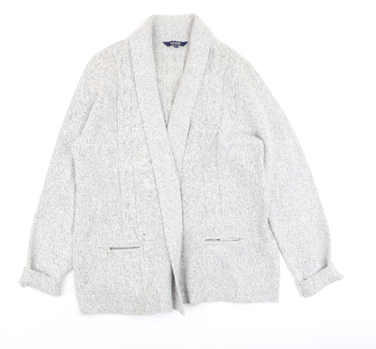 Maine New England Women’s Grey Cable-Knit Cardigan Size 16