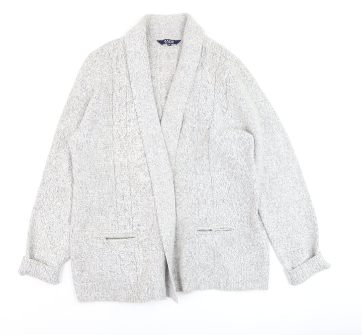 Maine New England Women’s Grey Cable-Knit Cardigan Size 16