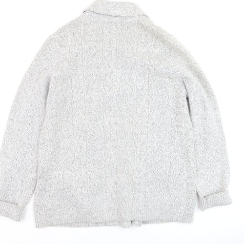 Maine New England Women’s Grey Cable-Knit Cardigan Size 16