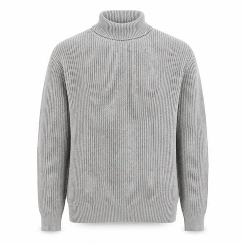 Burton London Men's Grey Roll Neck Cotton Blend Jumper Size L