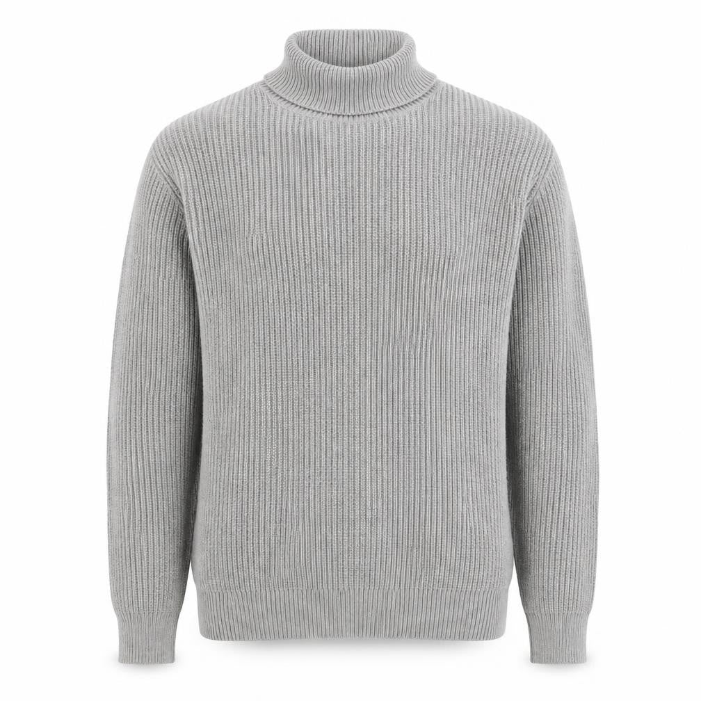 Burton London Men's Grey Roll Neck Cotton Blend Jumper Size L
