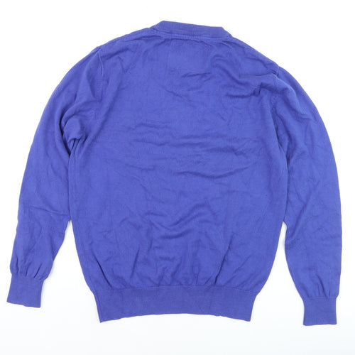 Jack Wills Men's Blue Cotton Cashmere Crew Neck Jumper L