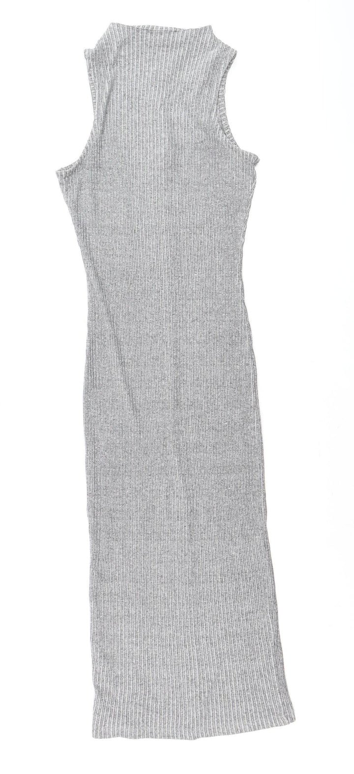 River Island Women’s Grey Ribbed Bodycon Dress Size 12
