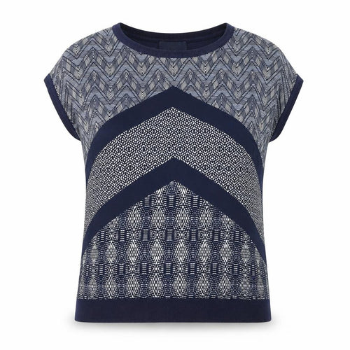 Next Women’s Blue Geometric Cotton Blend Sleeveless Top Size 10