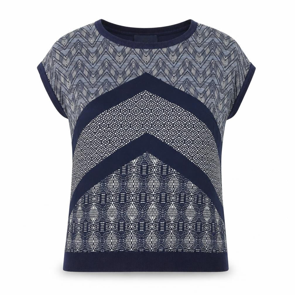 Next Women’s Blue Geometric Cotton Blend Sleeveless Top Size 10