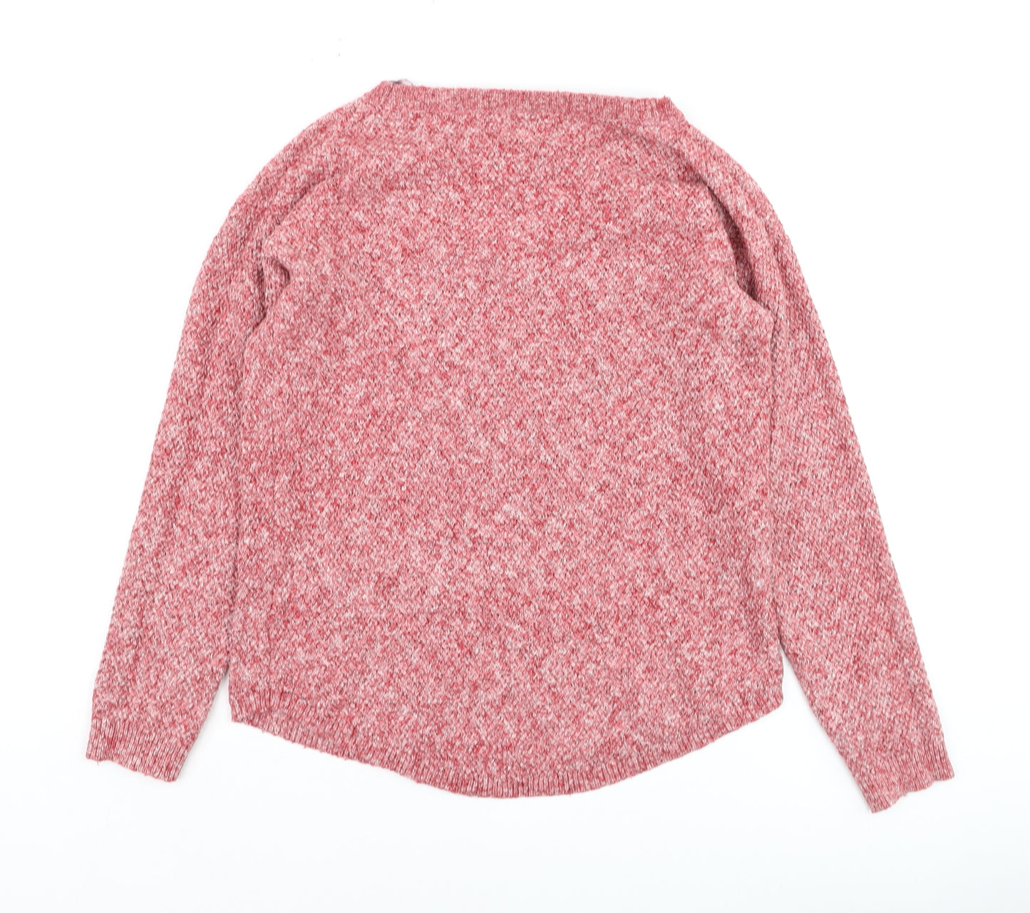 Fat Face Womens Red Knit Crew Neck Jumper Size 8 Cotton Blend