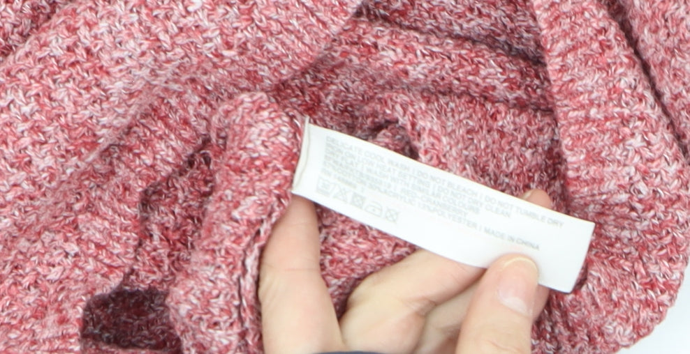 Fat Face Womens Red Knit Crew Neck Jumper Size 8 Cotton Blend