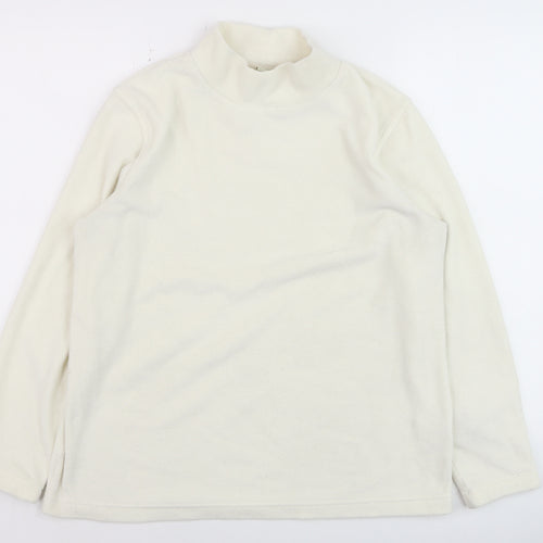Cotton Traders Women Ivory Fleece Pullover Sweatshirt Size 16