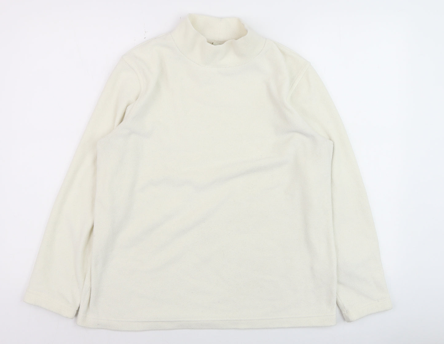 Cotton Traders Women Ivory Fleece Pullover Sweatshirt Size 16