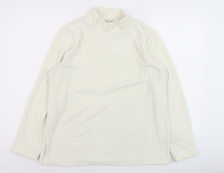 Cotton Traders Women Ivory Fleece Pullover Sweatshirt Size 16