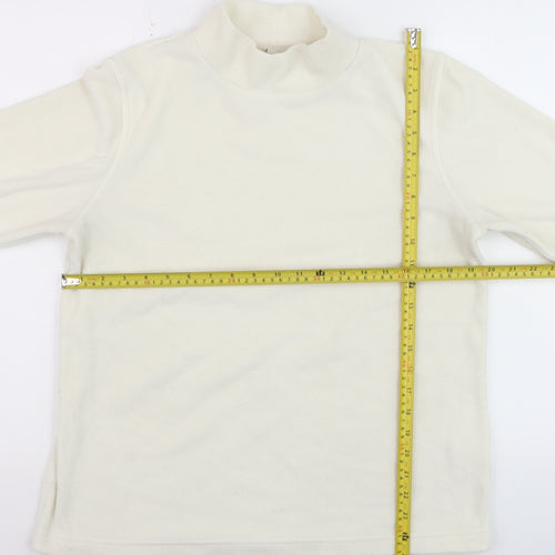 Cotton Traders Women Ivory Fleece Pullover Sweatshirt Size 16