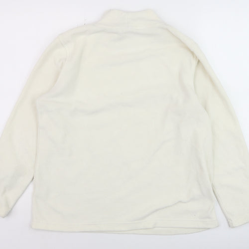 Cotton Traders Women Ivory Fleece Pullover Sweatshirt Size 16