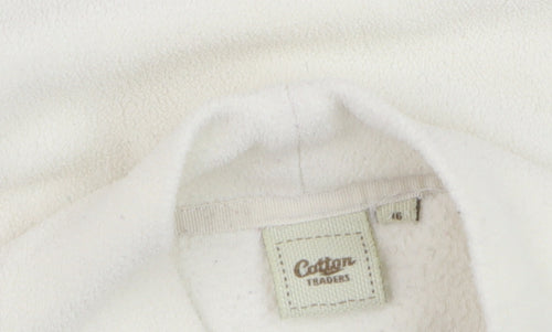 Cotton Traders Women Ivory Fleece Pullover Sweatshirt Size 16